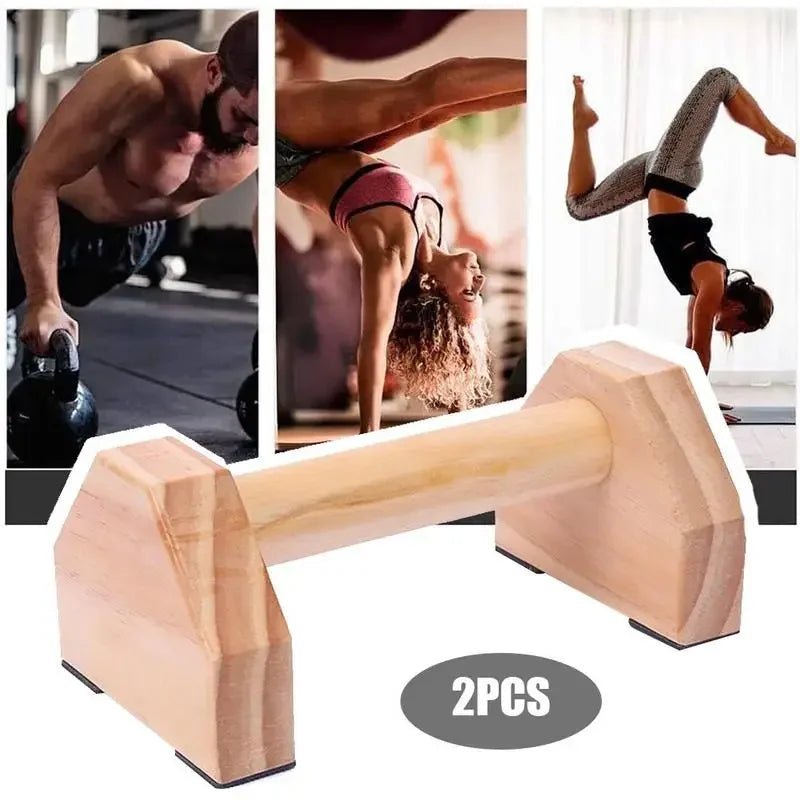 Wooden Push-Up Stands & Parallettes | Non-Slip Home Fitness Equipment