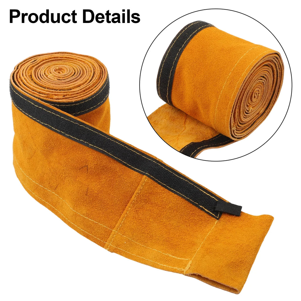 Flame Retardant Leather Welding Cable Sleeve 3.5m - TIG, MIG, Plasma Torch Protection