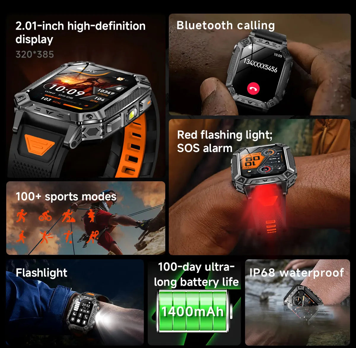 Apex Outdoor Smartwatch | GPS, Flashlight, AMOLED, 10ATM - Your Ultimate Adventure Companion