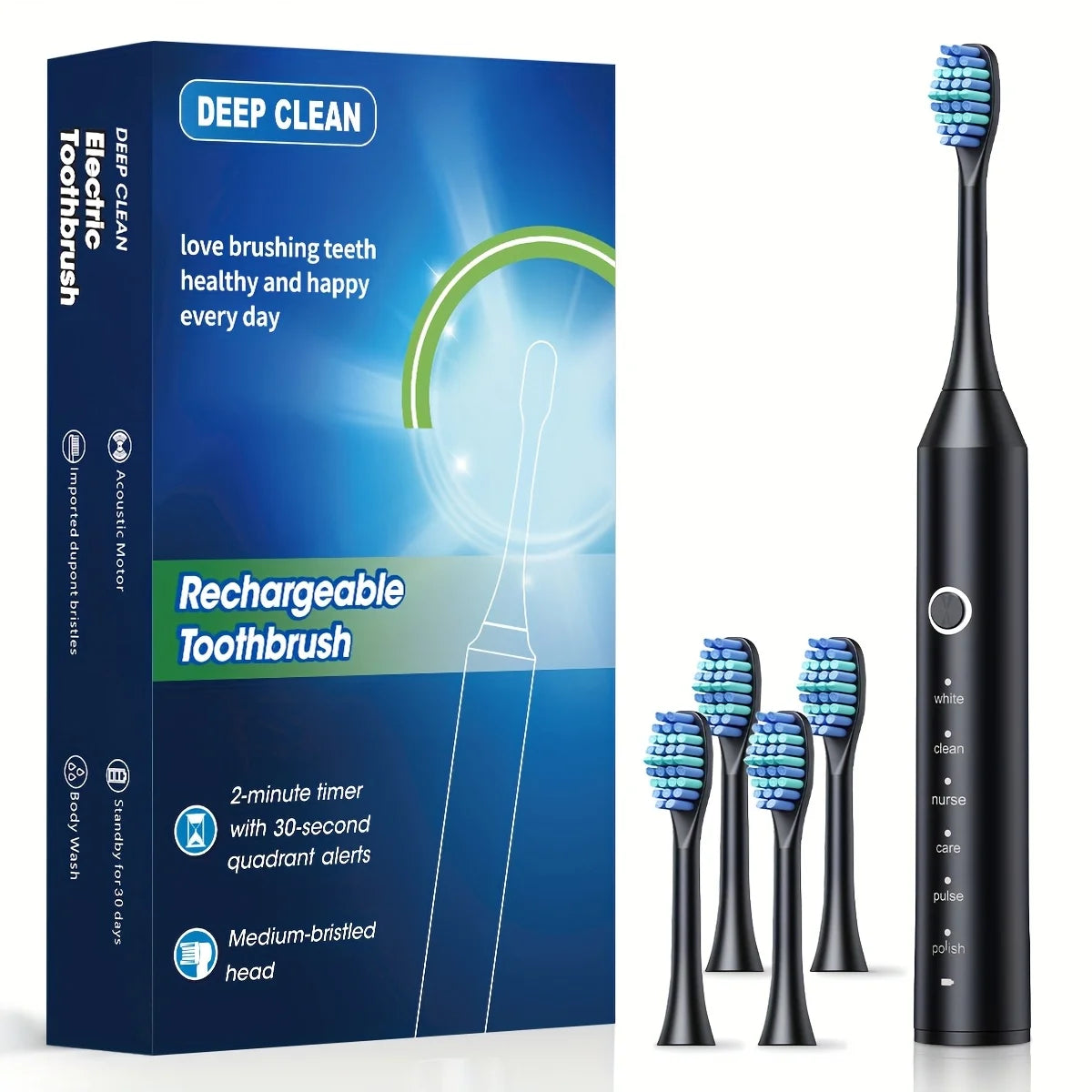 Vabena Sonic Electric Toothbrush - 6 Modes, Smart Timer