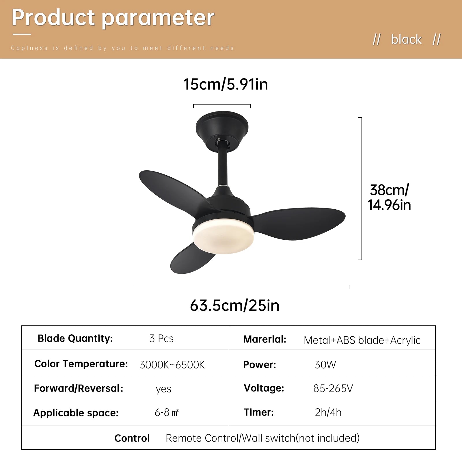 Low Profile Ceiling Fan with Light & Remote | 25"/42"/52" Indoor/Outdoor