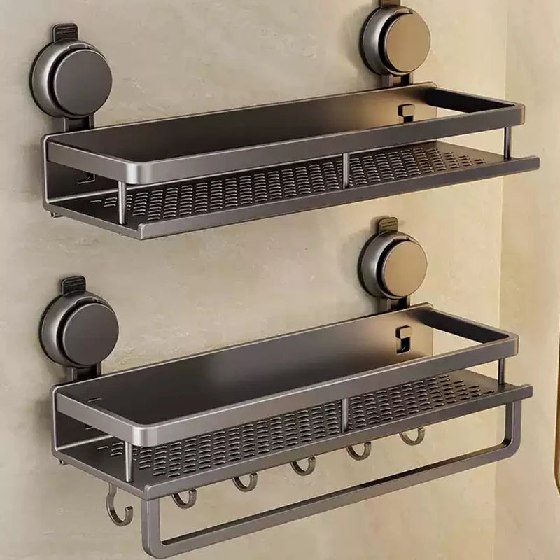 Wall Mounted No-Drill Bathroom Storage & Towel Rack | Versatile Organizer