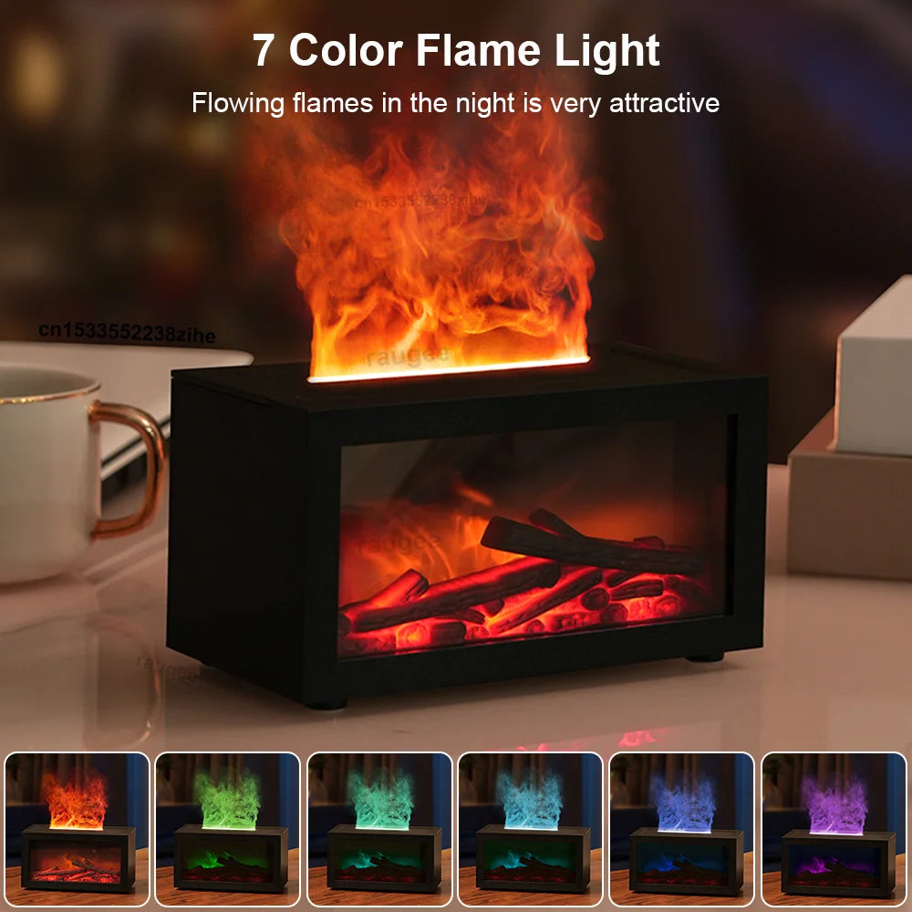 Fireplace Humidifier & Flame Effect Essential Oil Diffuser