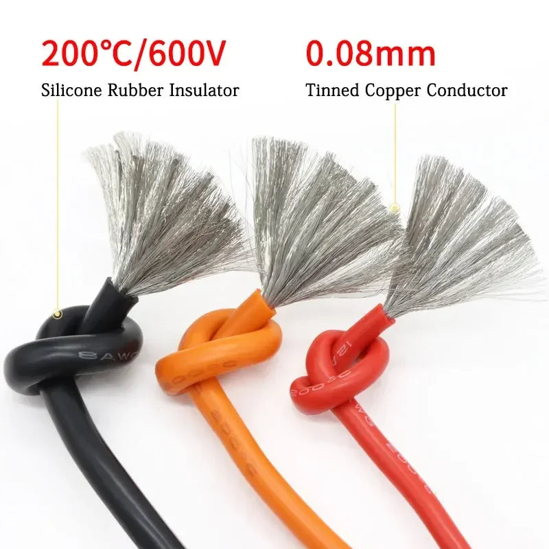 Heat Resistant Flexible Silicone Wire Kit - 5 Colors, Multi-Gauge AWG, Tinned Copper