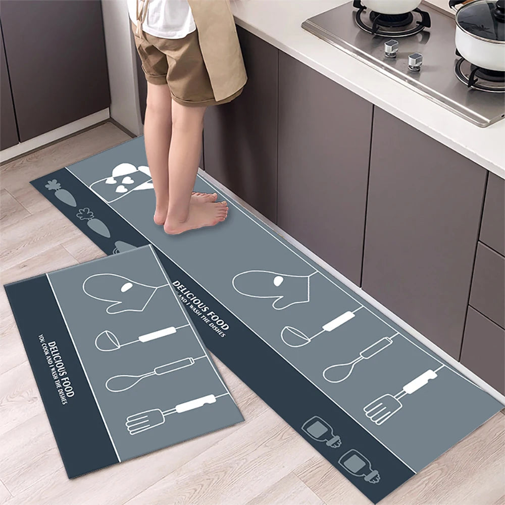 Non-Slip Crystal Velvet Kitchen Mat & Rugs for Living Room, Bedroom & Entryway