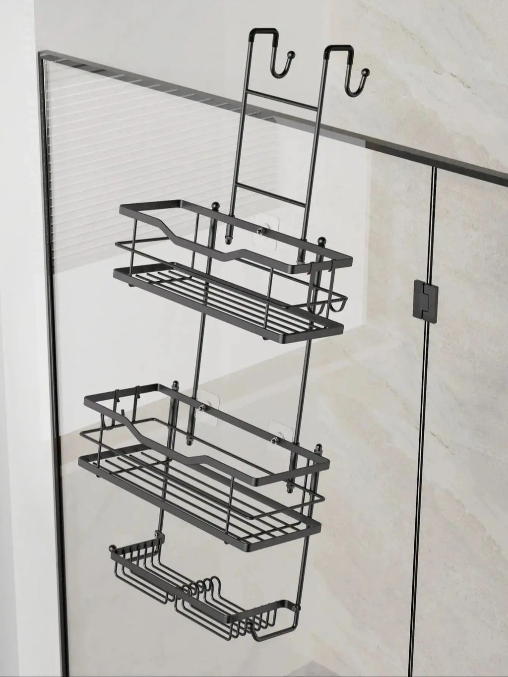 3-Tier Hanging Shower Caddy - Large Capacity Bathroom Organizer with 2 Soap Dishes