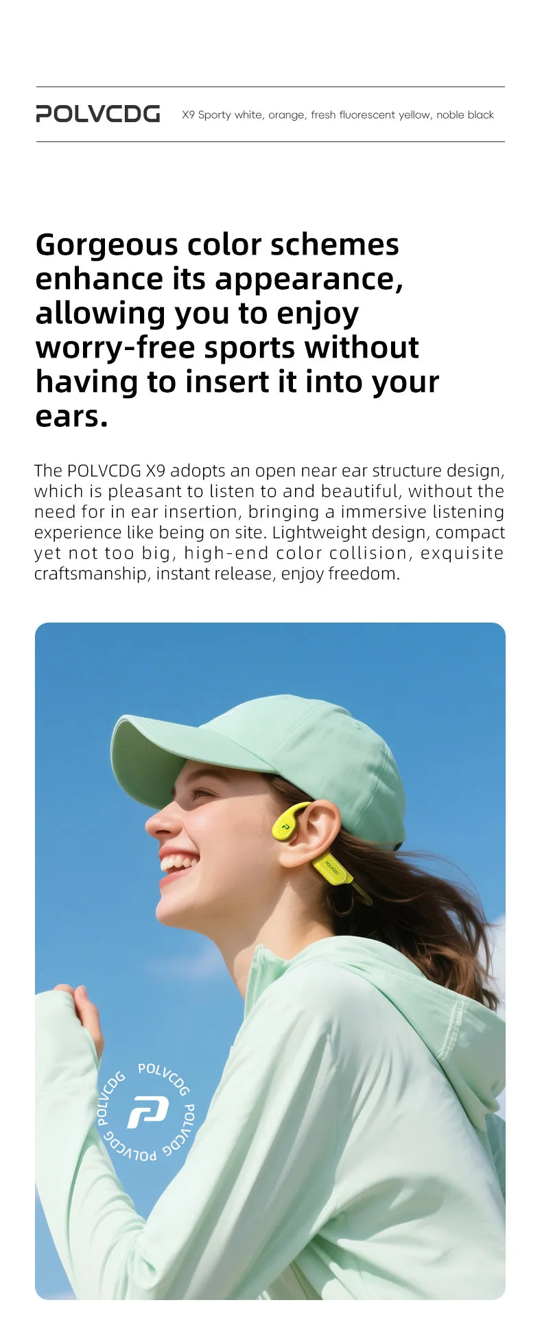 POLVCDG X9 Bone Conduction Headphones - 32GB IPX8 Waterproof