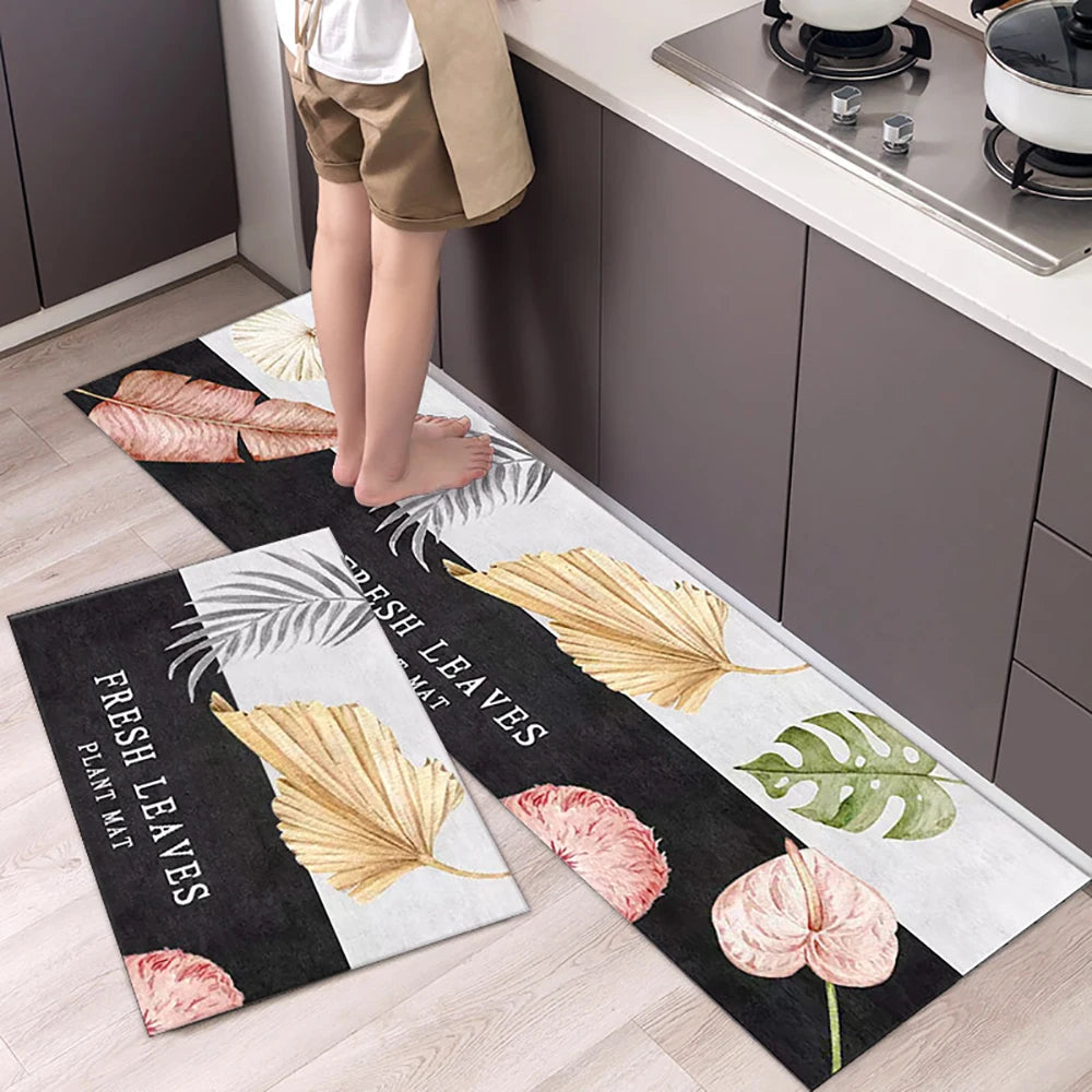 Non-Slip Crystal Velvet Kitchen Mat & Rugs for Living Room, Bedroom & Entryway