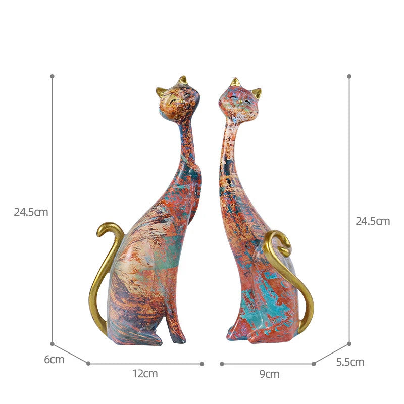 Nordic Graffiti Cat Sculpture - Abstract Resin Art Decor | Unique Home Decor
