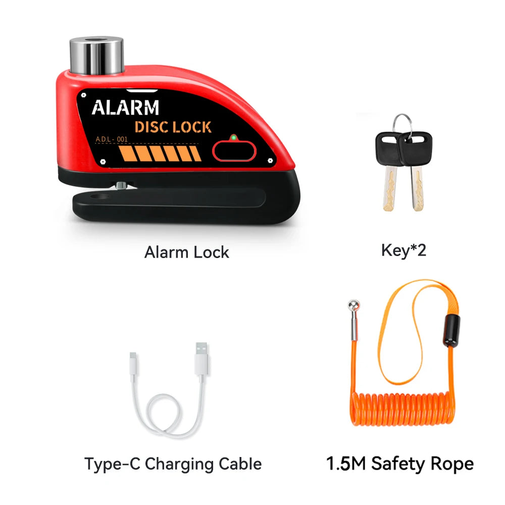 Extractme 120dB Motorcycle Alarm Disc Lock - Anti-Theft Security