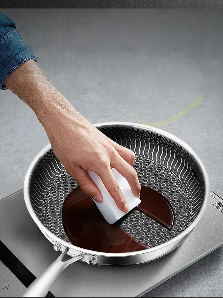 Tri-Ply 316 Stainless Steel Honeycomb Frying Pan & Wok - All Stoves