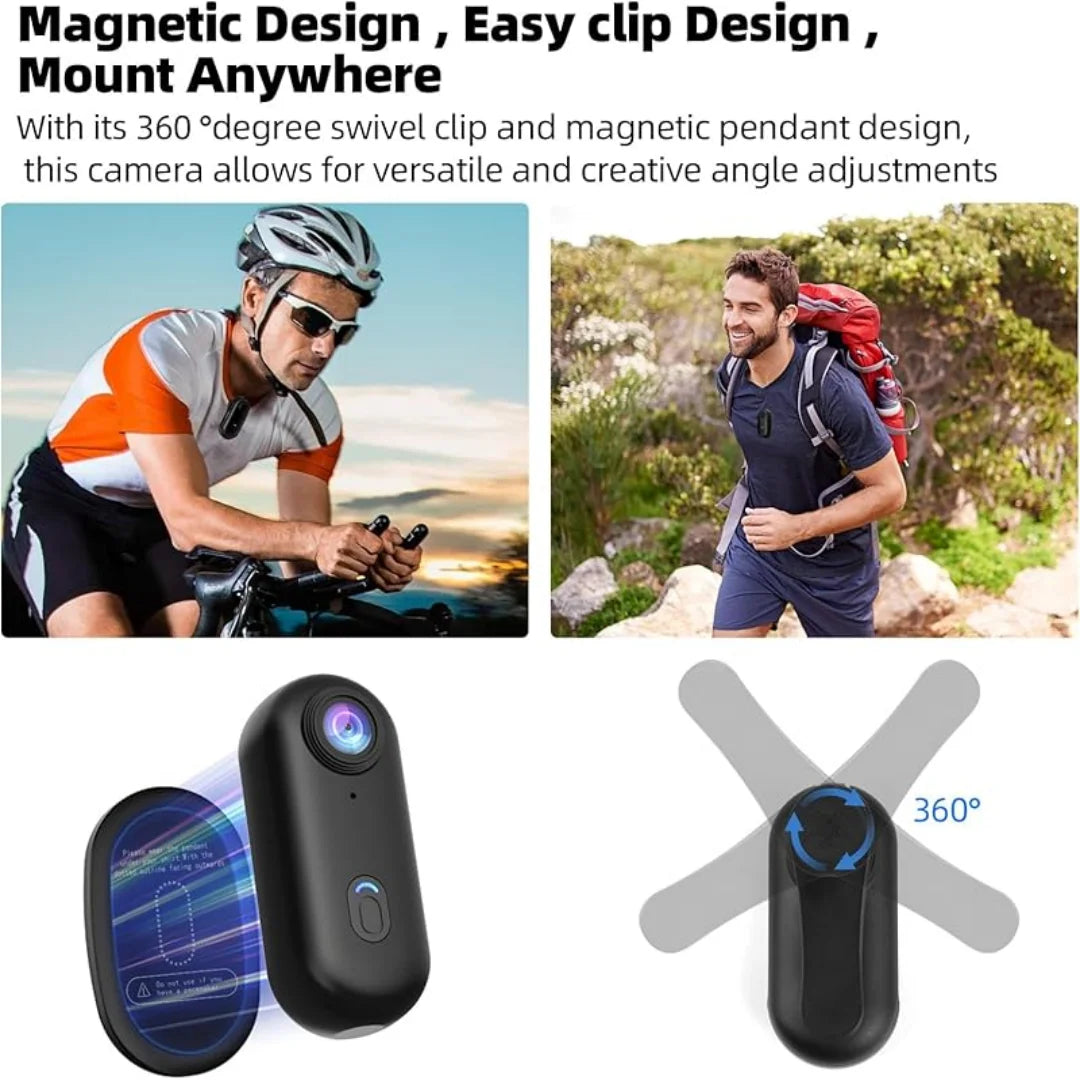 Vabena 4K Mini Action Camera - Waterproof POV Body Cam for Adventures
