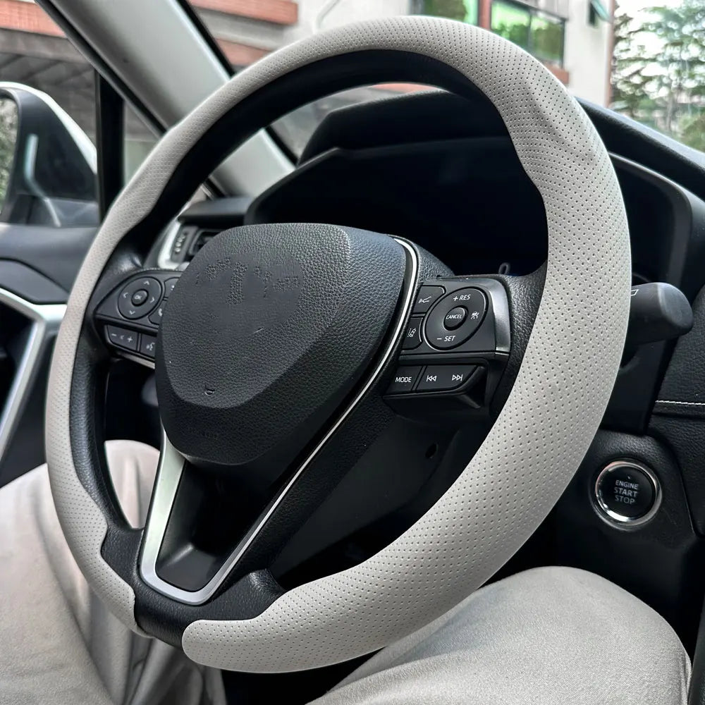 Universal Non-slip Leather Steering Wheel Cover 36-38cm