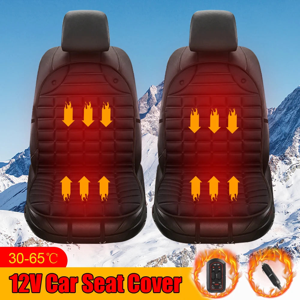 12V Universal Heated Car Seat Cushion Cover – Instant Winter Warmth