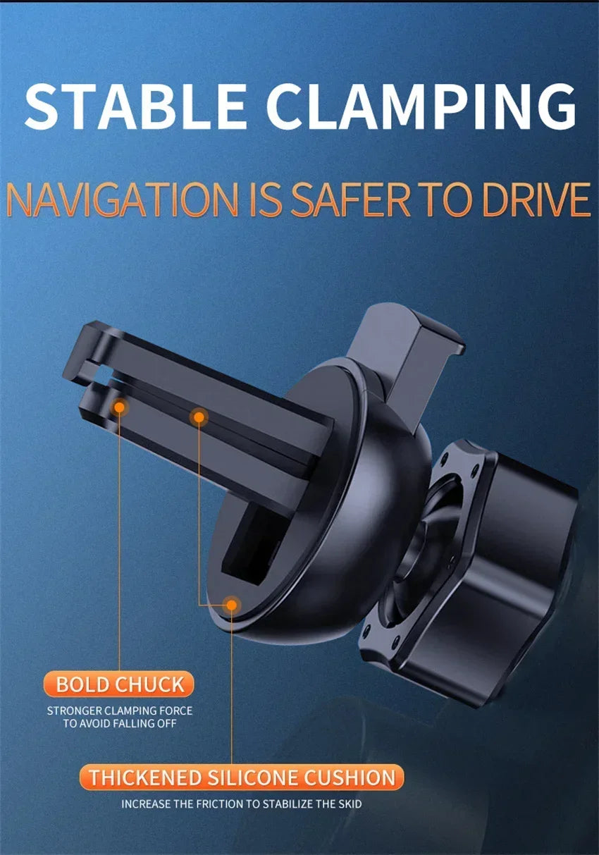 VIKEFON 15W Magnetic Wireless Car Charger & Auto Phone Mount - Fast Charging