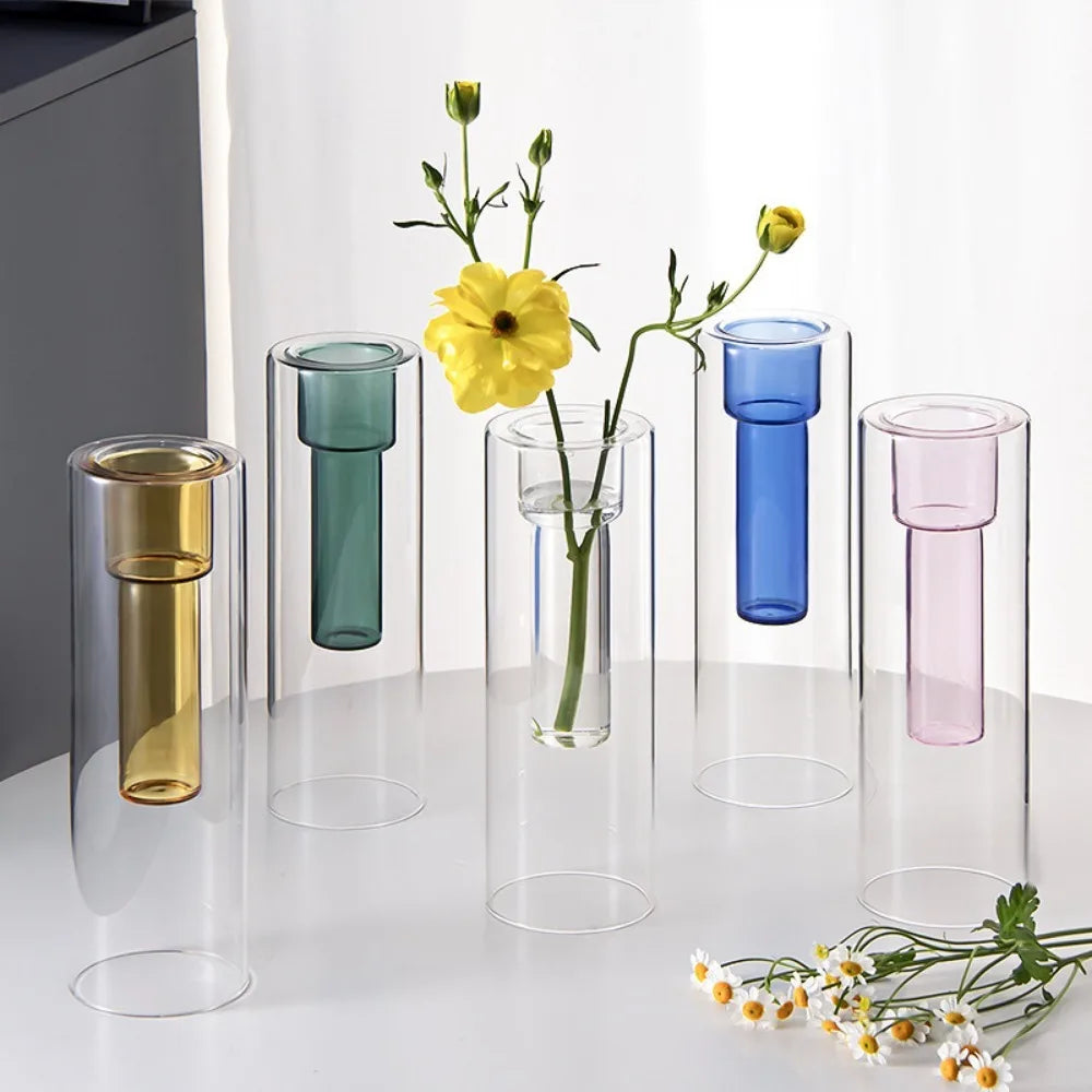 Elegant Glass Hydroponic Vase - Modern Home Decor for Plants