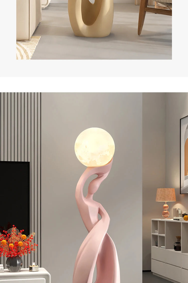 Nordic Abstract Luminous Floor Sculpture | Artistic Illumination