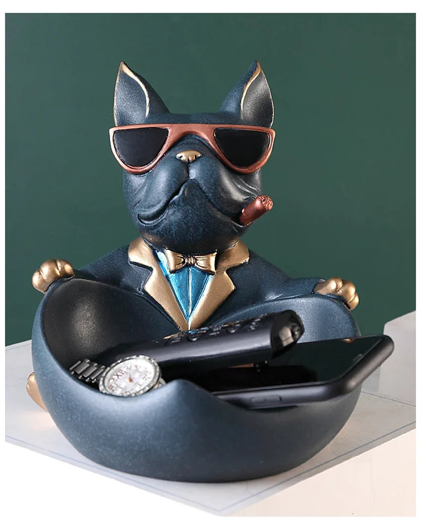 Elegant Dog Figurine Storage Box - Stylish Pet Decor & Organizer
