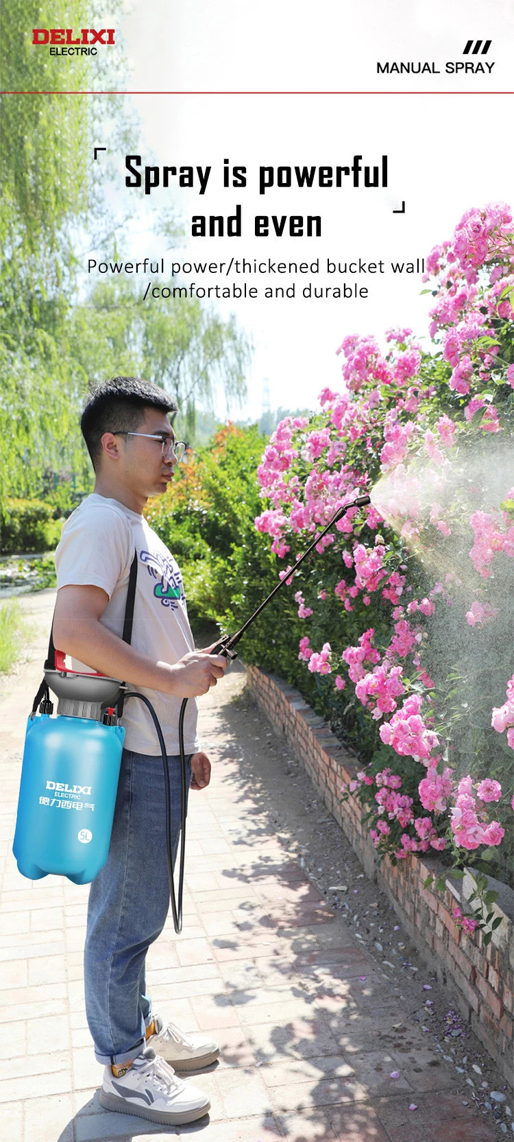 DELIXI ELECTRIC 3/5/8L Garden Sprayer - Multi-Purpose Pressure Pump for Lawn & Garden