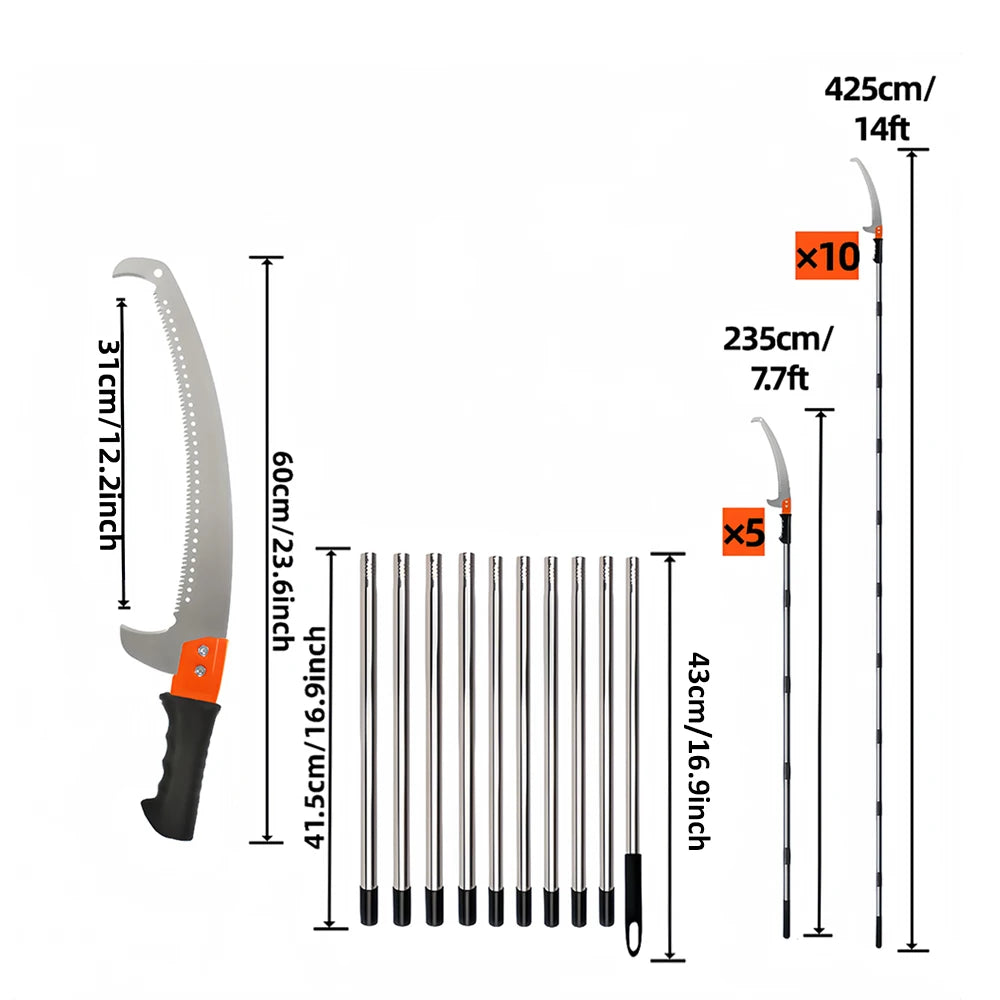 Telescopic Double-Hook Pruning Saw - Multi-functional Garden Tool