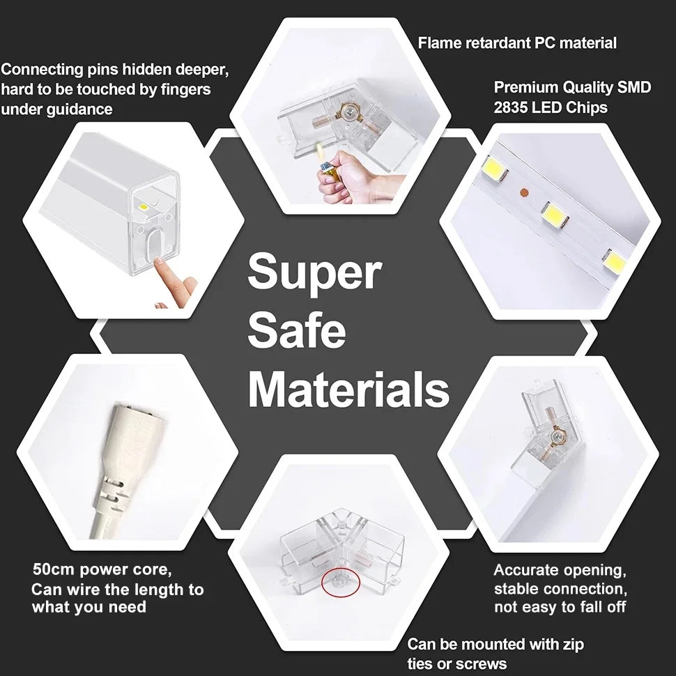 Garage Hexagon LED Light 50000H 6500K Ultra Bright