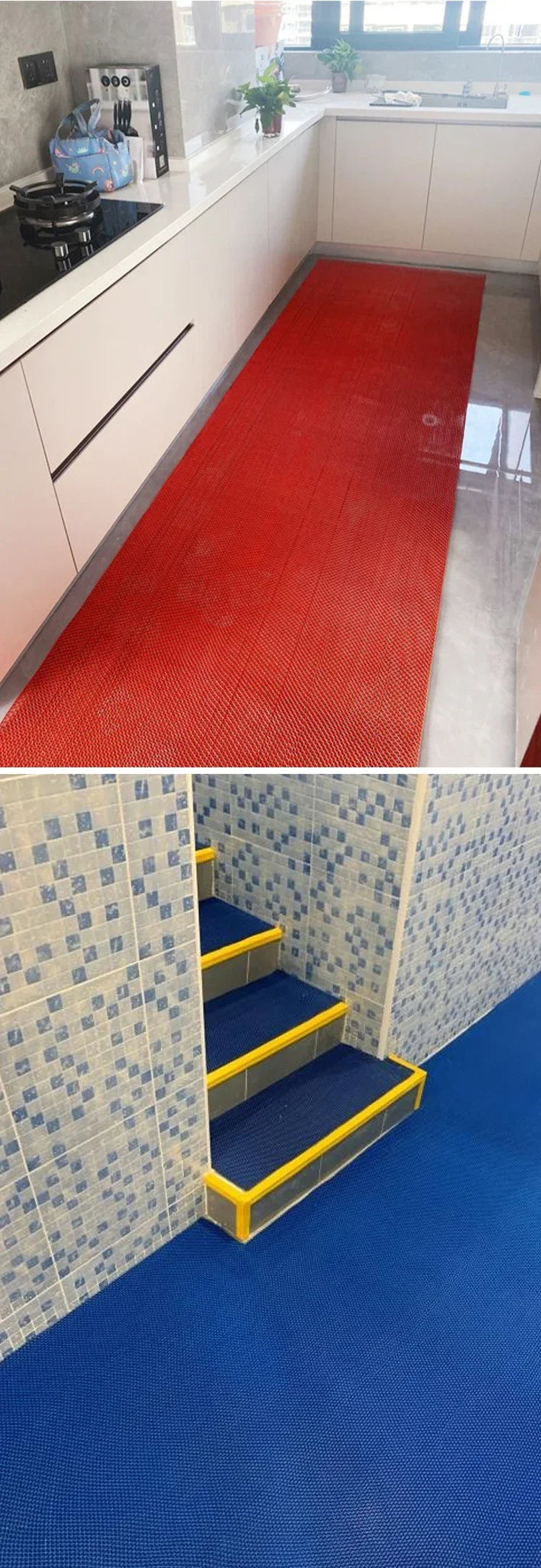 Non-Slip PVC Floor Mats for Kitchen, Bathroom, Outdoor & Pool - Waterproof & Dirt-Resistant