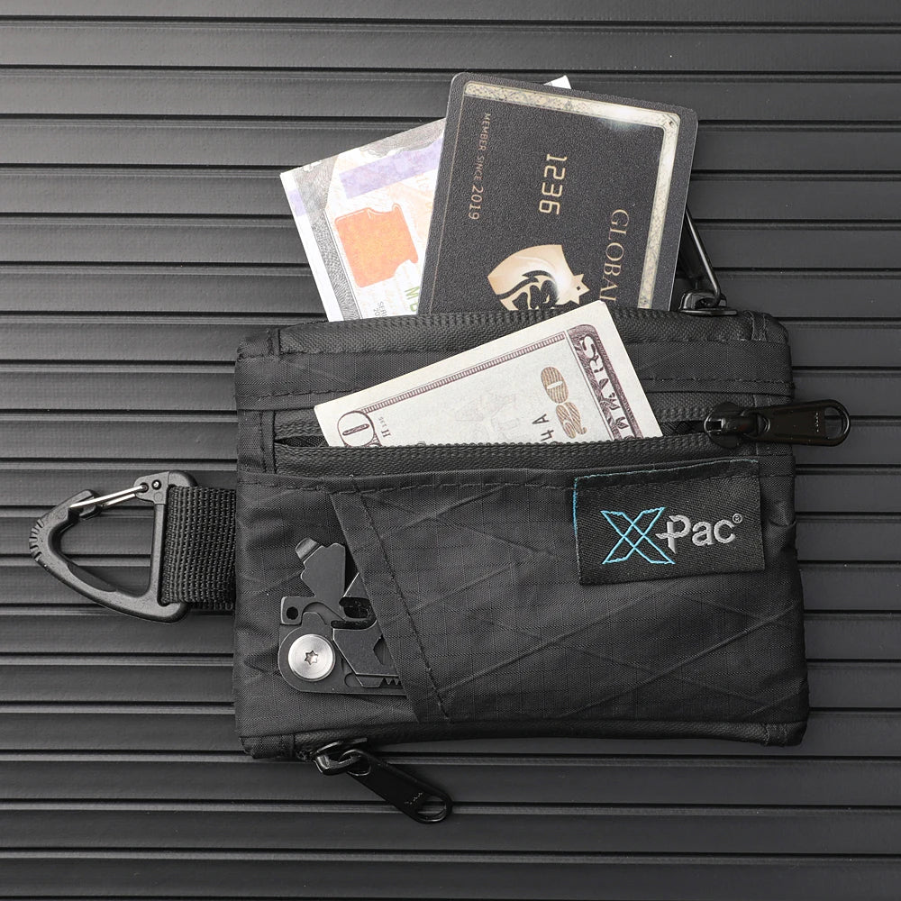 EDC X-PAC 5-Pocket Multi Pouch Wallet with YKK Zipper & Keychain