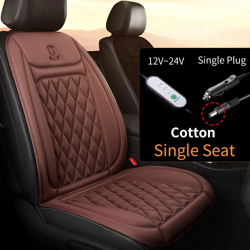 Heated Car Seat Cover | Quick Heat Seat Protector 12-24V