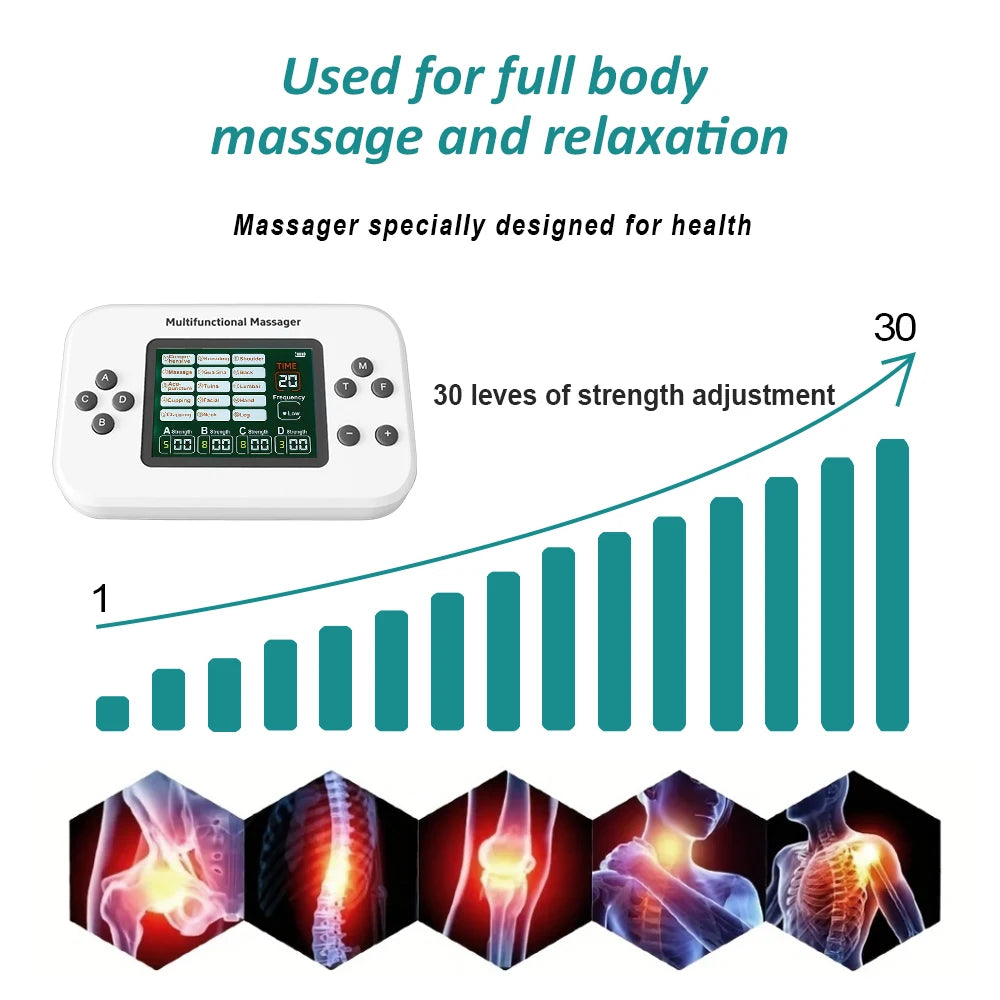 EMS TENS Unit Electric Muscle Stimulator | Rechargeable Pulse Massager for Pain Relief & Recovery