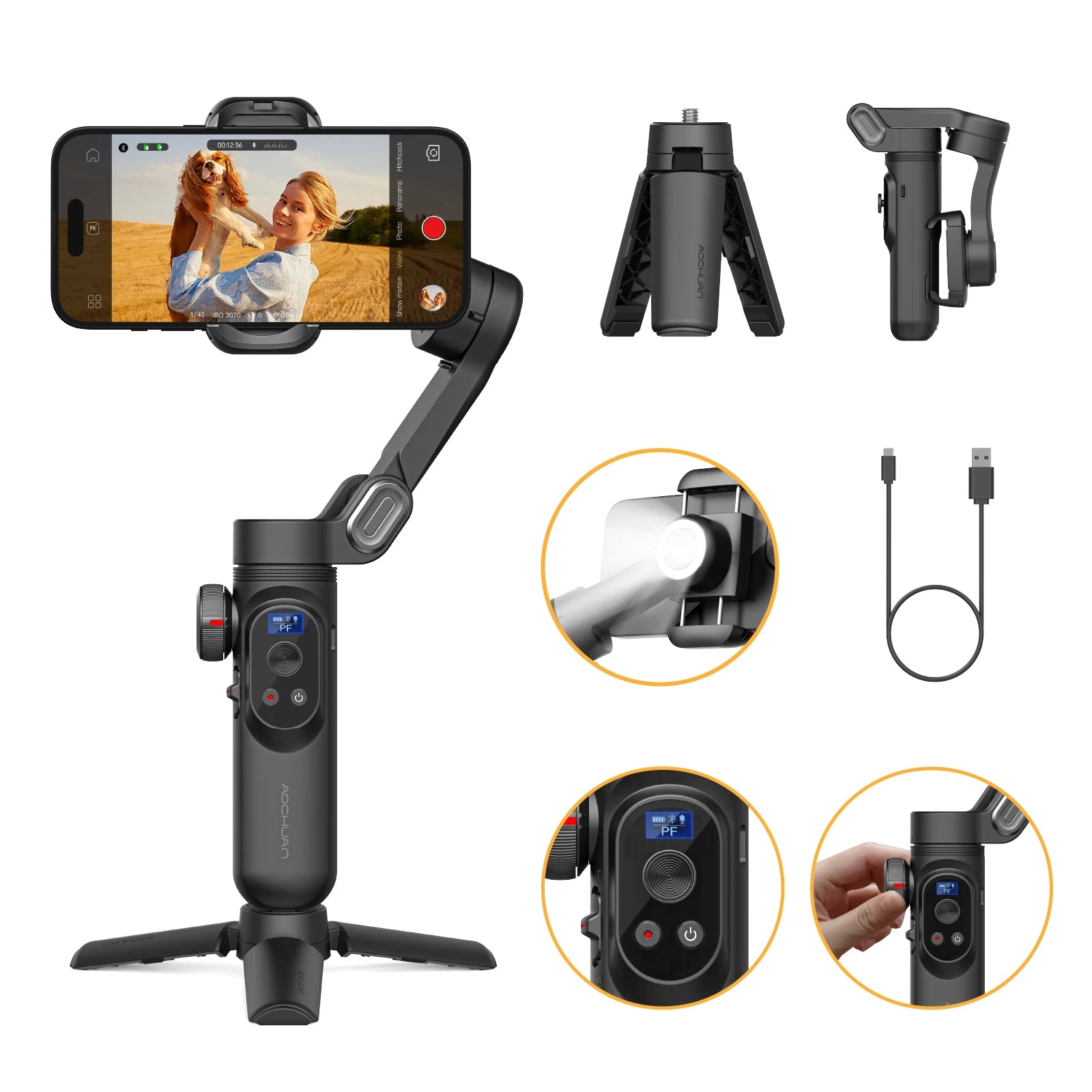 AOCHUAN Smart Xpro: Professional 3-Axis Smartphone Gimbal for Creators