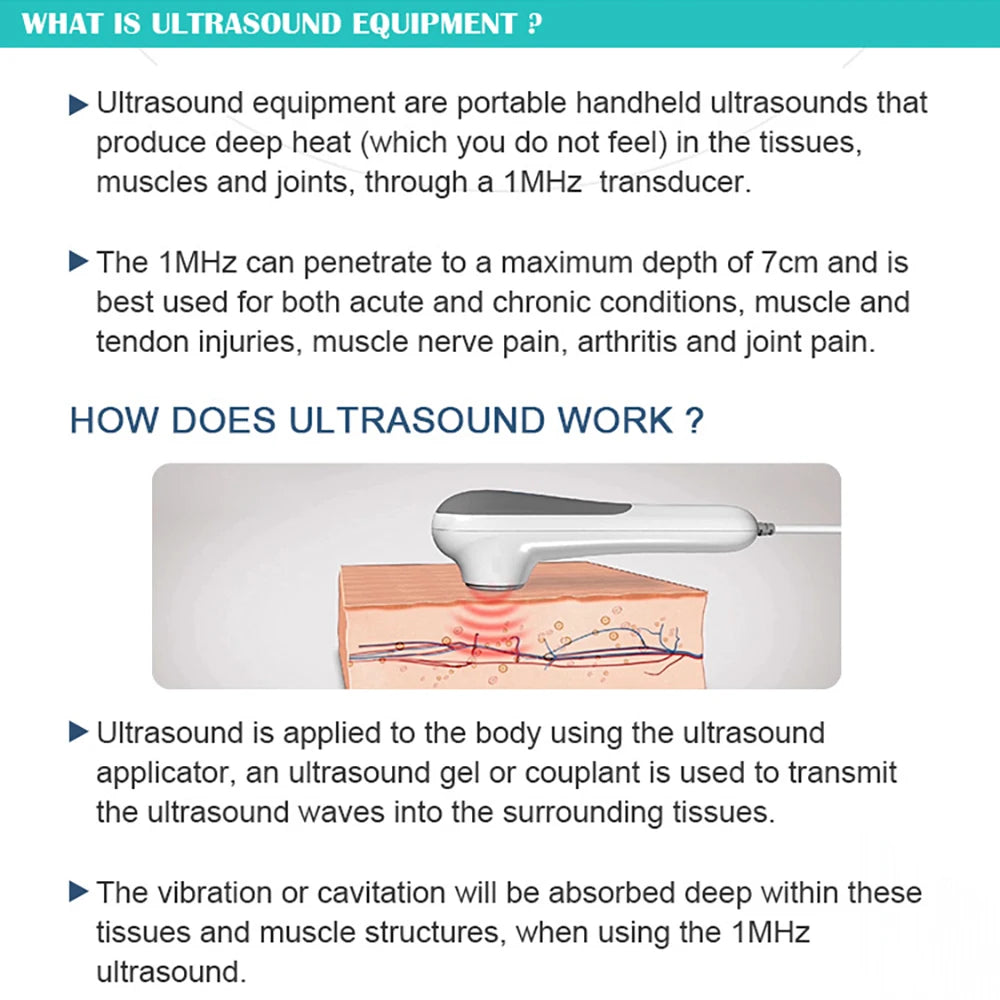 Ultrasound Physiotherapy Device for Muscle & Joint Pain Relief