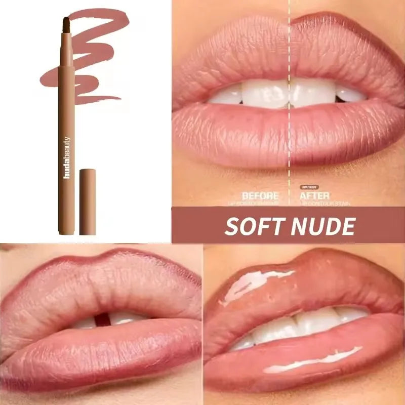 Vabena Velvet Brown Lip Liner Pencil - Matte, Waterproof & Non-Stick Lip Contour