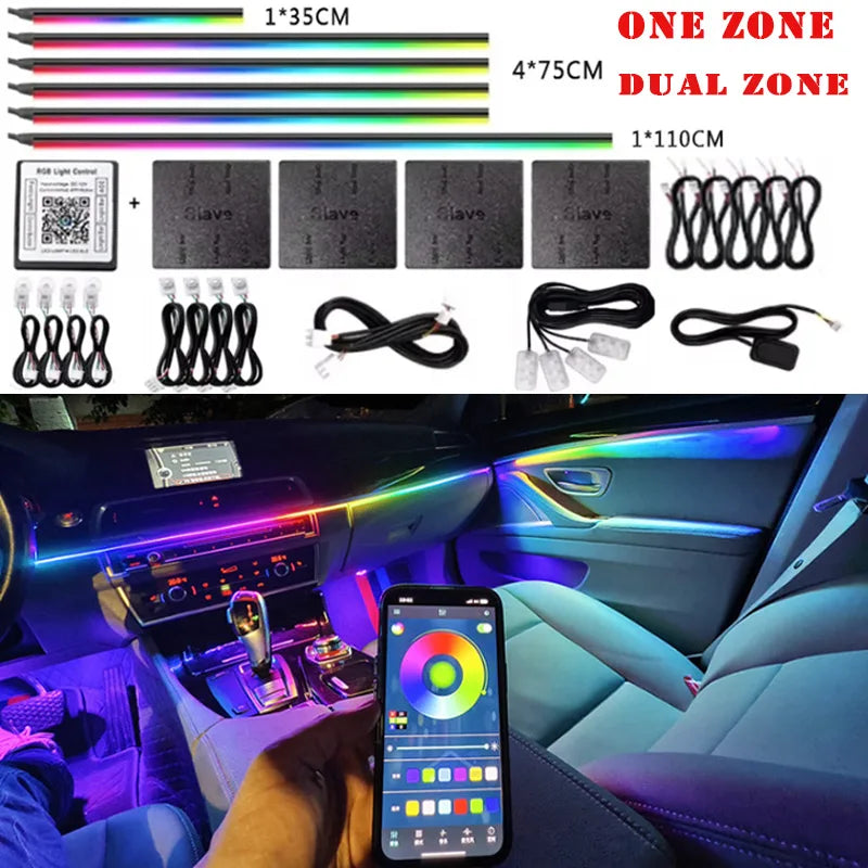 RGB LED Car Ambient Light Kit - APP Control Streamer Atmosphere Lamp