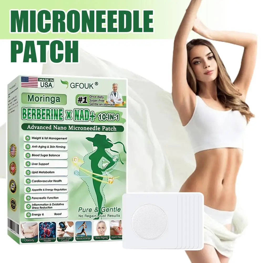 GFOUK Moringa Berberine NAD Patch | 10-in-1 Weight, Blood Sugar & Anti-Aging Support