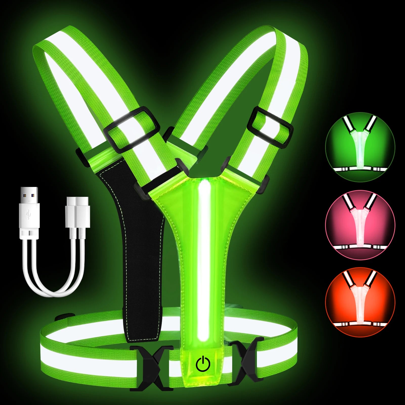 Enhanced Visibility Reflective Safety Vest - Adjustable for Running & Cycling