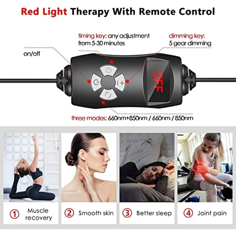 LED Red Light Therapy Lamp for Full Body & Face - Near Infrared for Joint Pain, Muscle Relief & Beauty