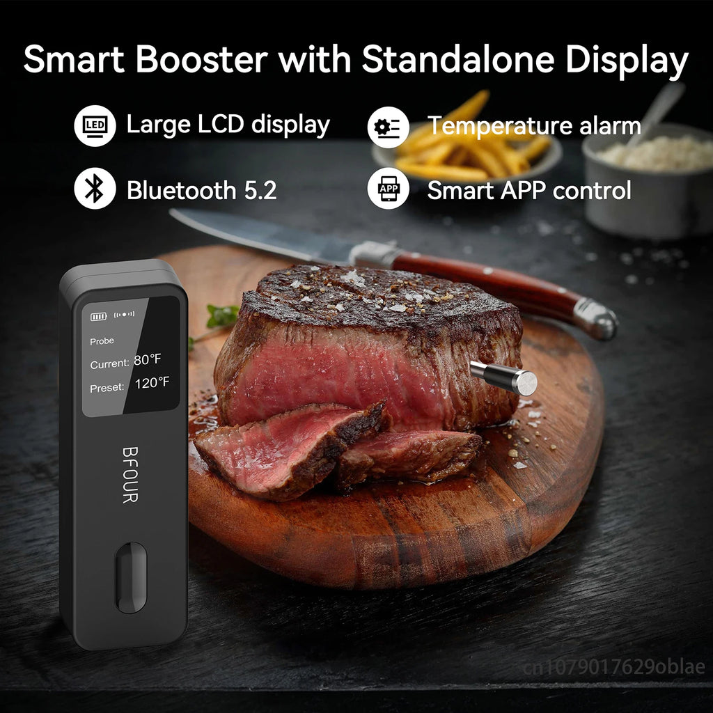 Wireless Bluetooth Meat Thermometer - IP67 Waterproof Probes for Grilling & BBQ