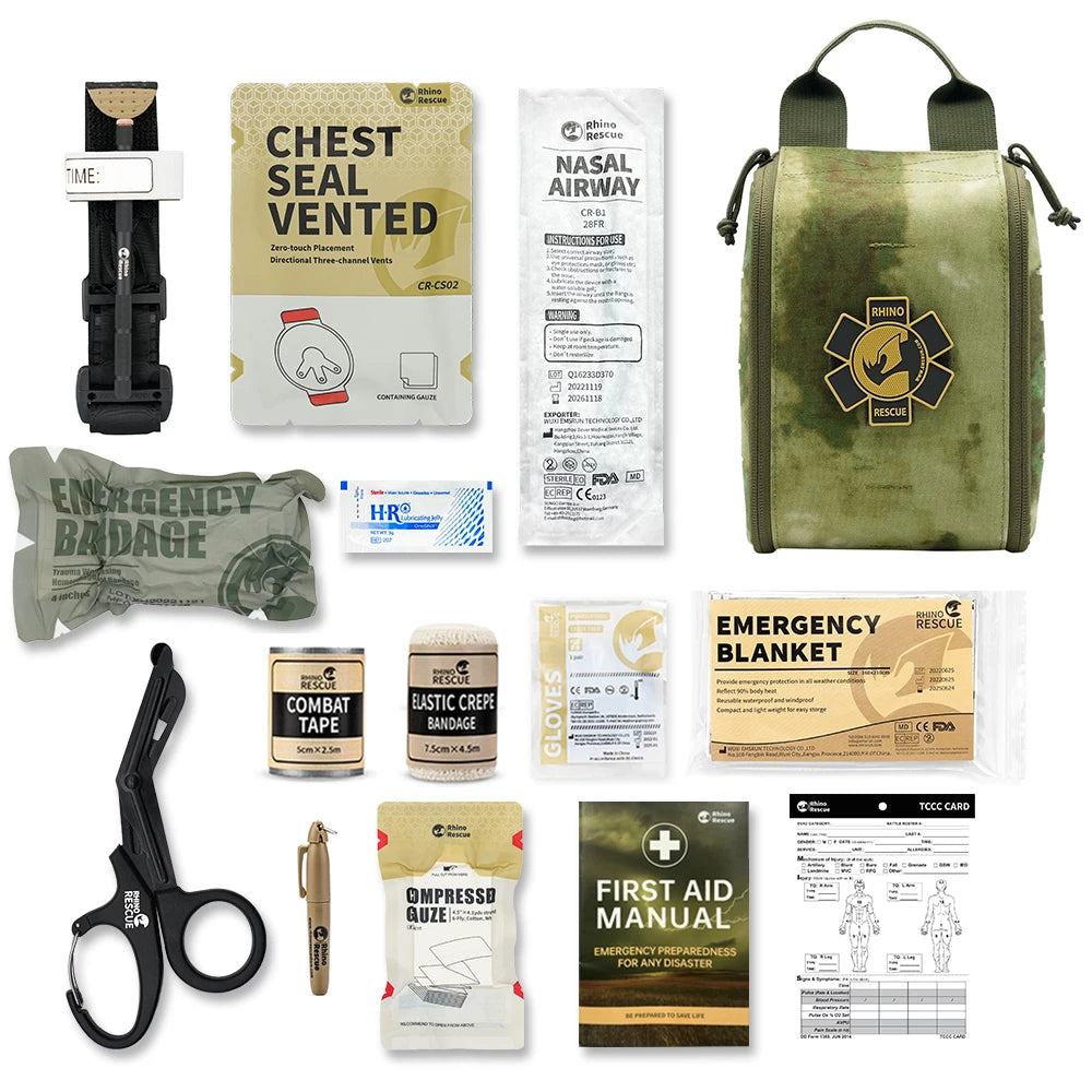 Rhino Rescue 002M IFAK Pouch with Molle - Outdoor Survival First Aid Kit