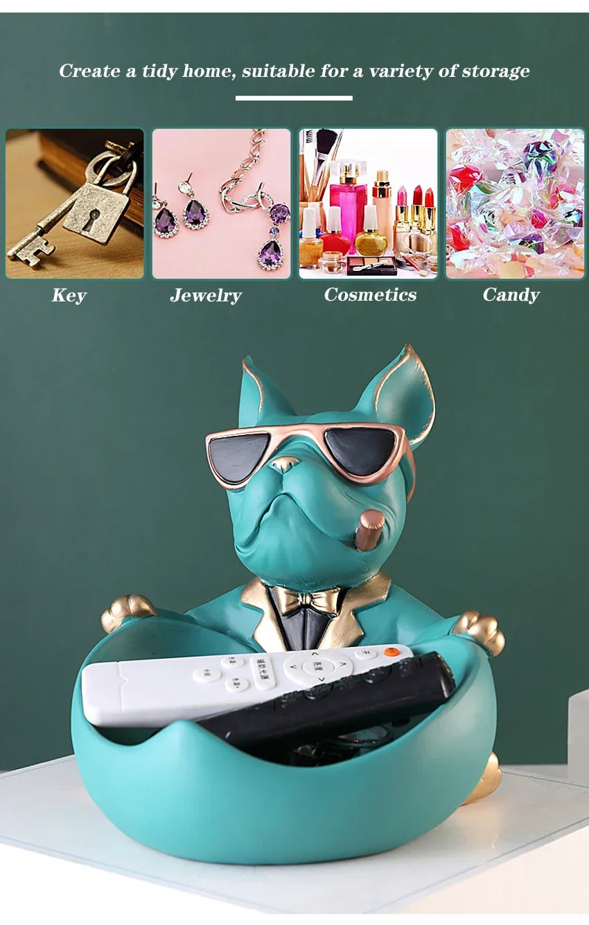 Elegant Dog Figurine Storage Box - Stylish Pet Decor & Organizer