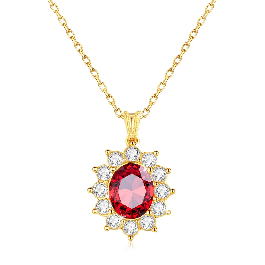 Luxury 18K Gold Emerald Necklace | Princess Diana Inspired Fine Jewelry - Vabena