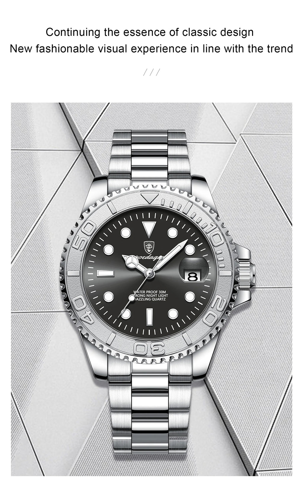 POEDAGAR Luxury Men's Quartz Watch - Waterproof & Luminous Date