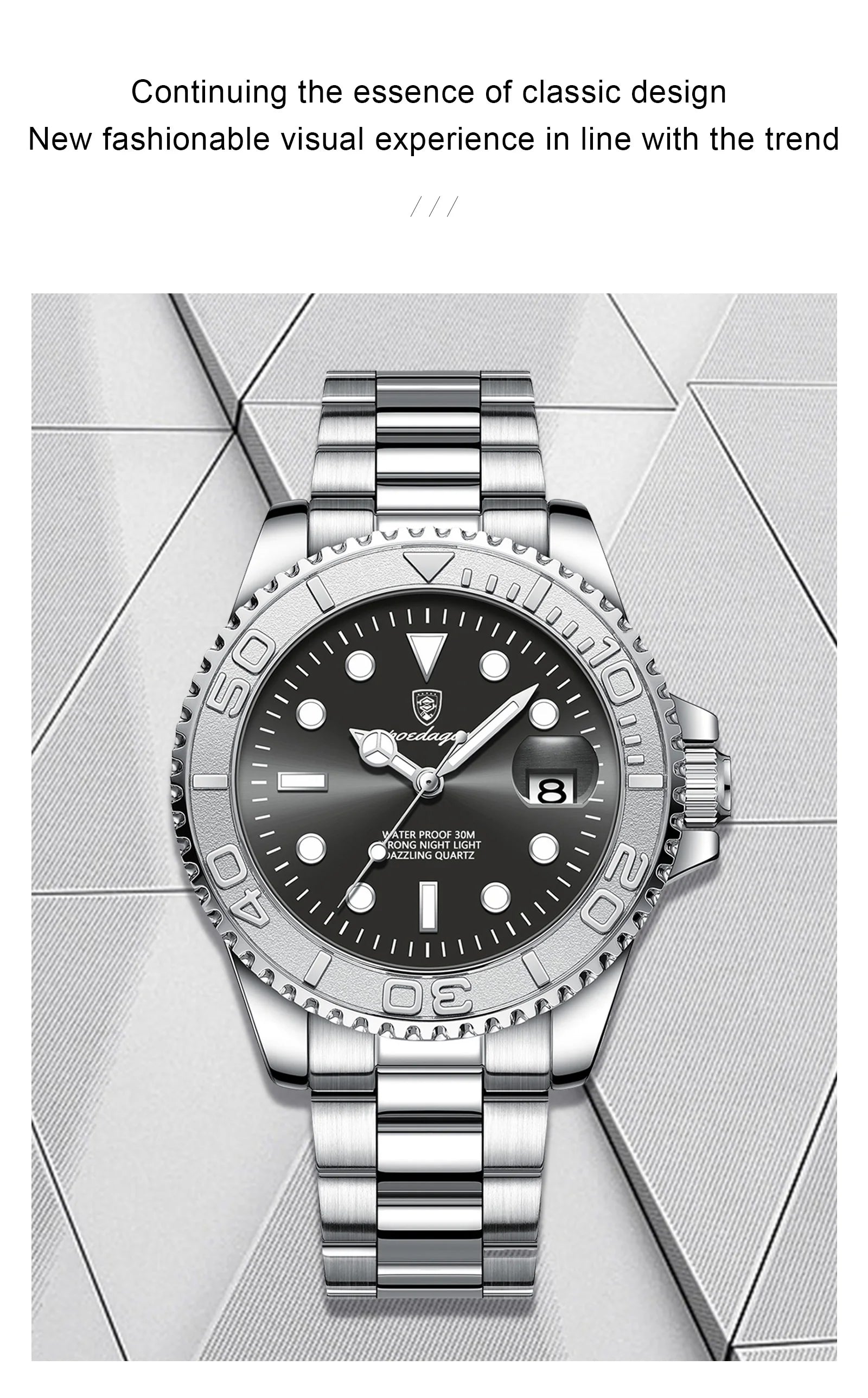POEDAGAR Luxury Men's Quartz Watch - Waterproof & Luminous Date