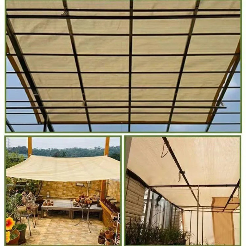 Beige Sunshade Cloth - Durable UV Protection Mesh for Patio, Garden & Greenhouse