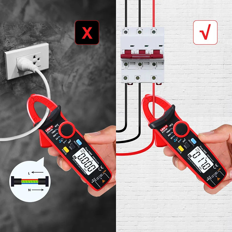 UNI-T UT210E/UT210D Digital Clamp Meter | AC/DC Ammeter | True RMS Multimeter for Electricians & HVAC