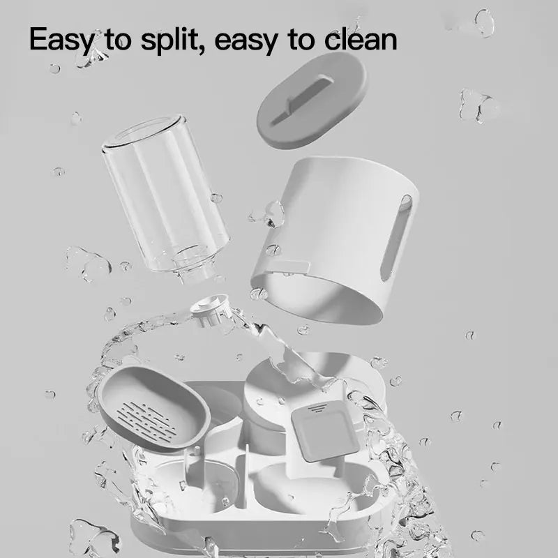 Automatic Gravity-Fed Cat Water Dispenser & Feeder - Spill-Proof