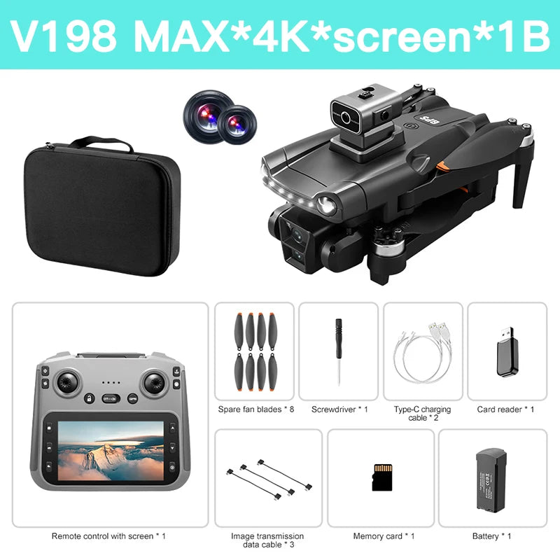 Lenovo V198 MAX GPS Drone 8K/4K Camera Obstacle Avoidance