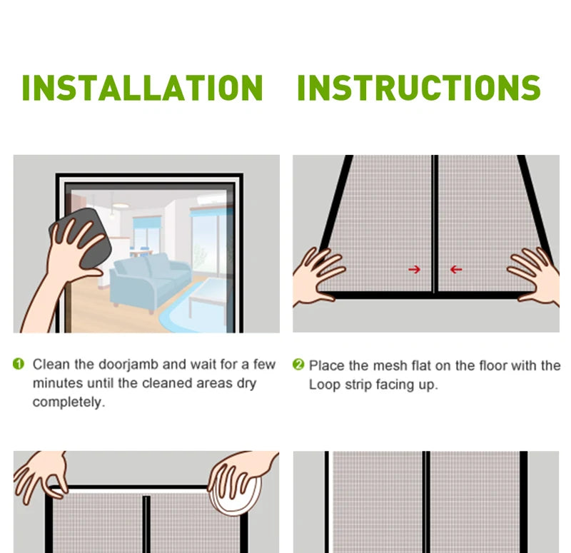 Magnetic Door Screen | Insect Mosquito Net | Auto Closing Mesh
