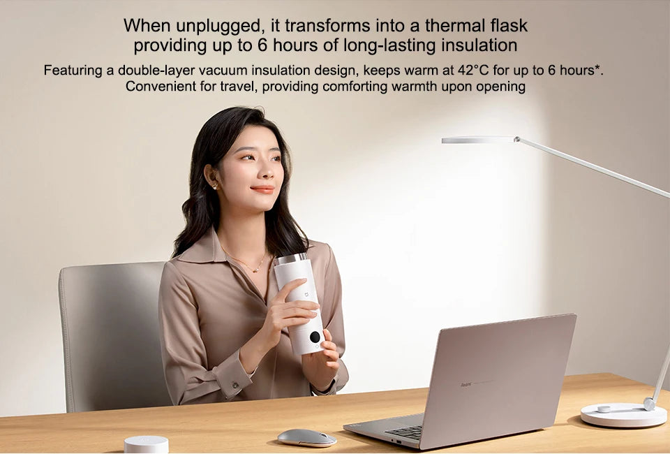Mijia Portable Electric Kettle 2, Travel Thermos Cup, Smart Temperature 350ml