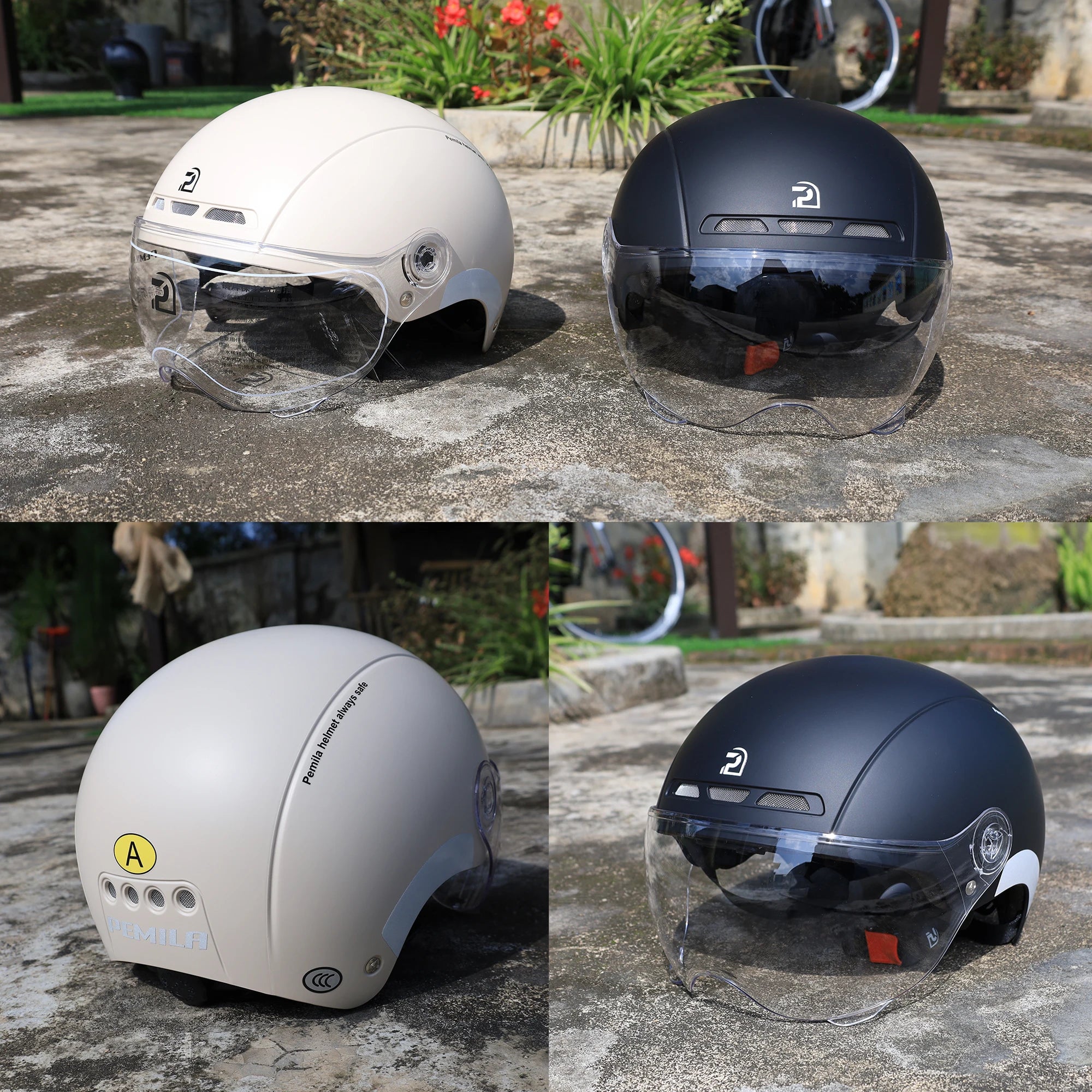 PEMILA Cycling Helmet with Goggles, Ear Protection & Reflective Safety - Adult MTB Road E-Bike