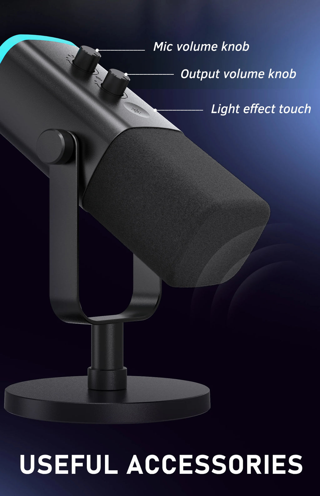 FIFINE AM8 USB/XLR Dynamic Gaming Microphone with Mute & Headphone Jack